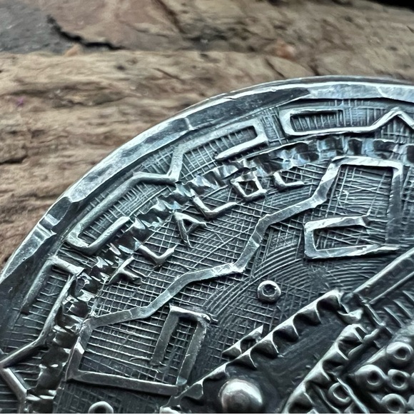 Taxco Mexico Silver Rain God Tlaloc Eagle 28 Brooch Pin Bernice I GoodSpeed - Picture 5 of 8